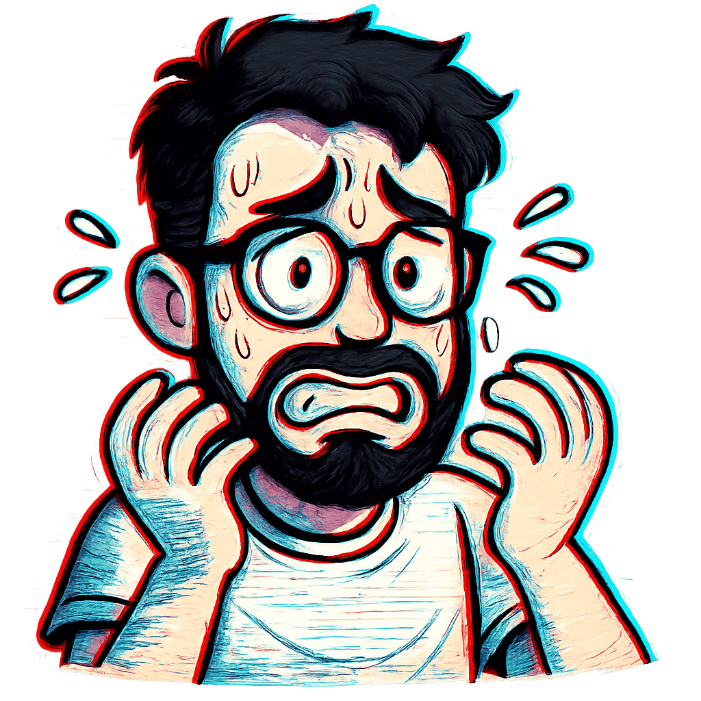 Glitch Art portrait - Anxious