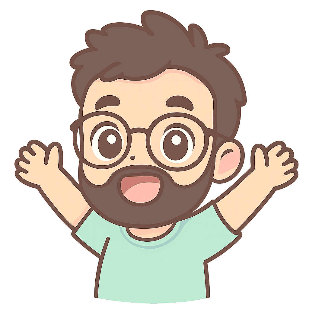 Kawaii Flat portrait - Excited