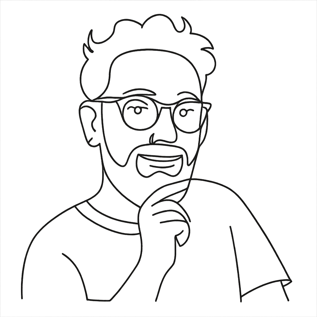 Line Art portrait - Thoughtful