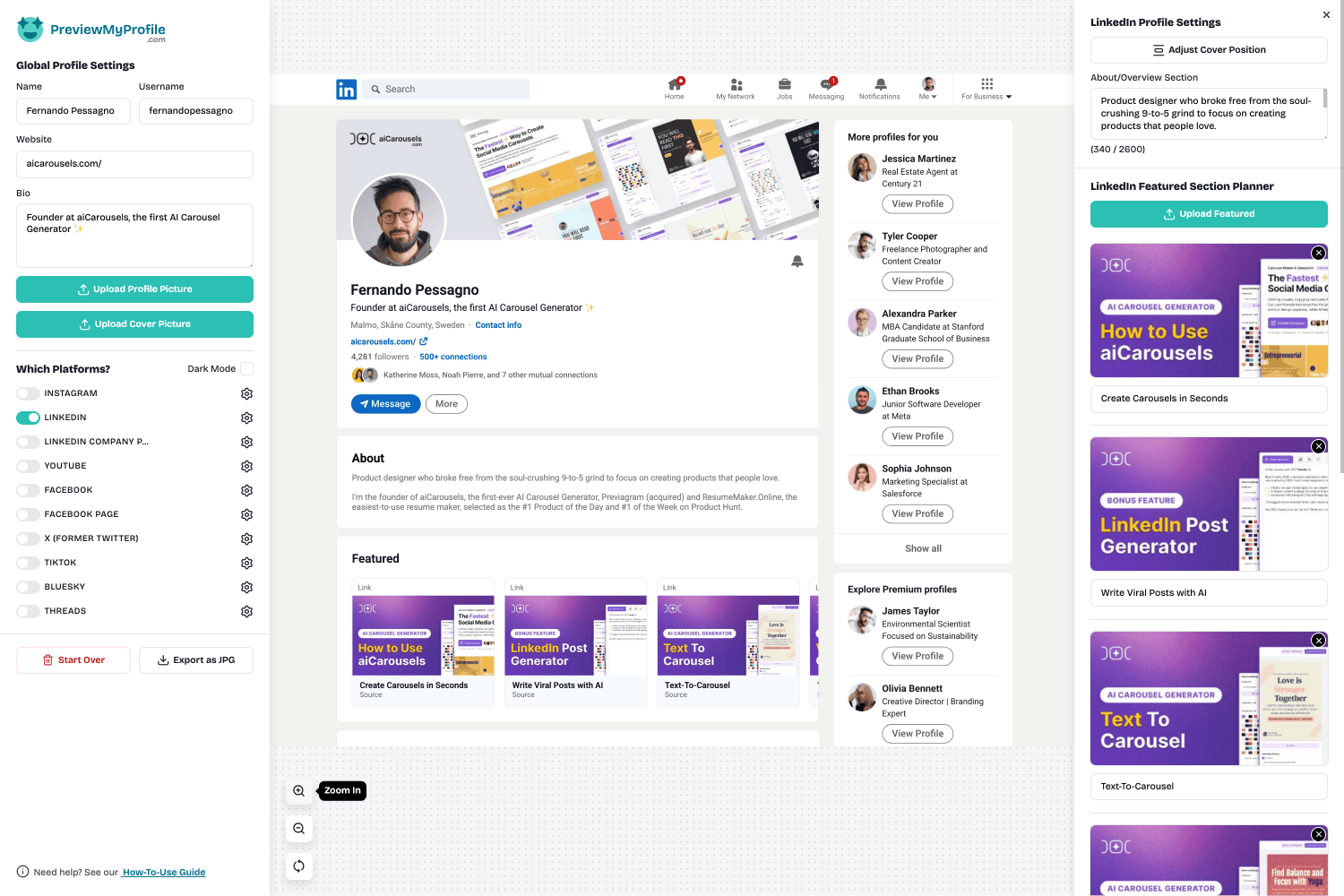 LinkedIn preview