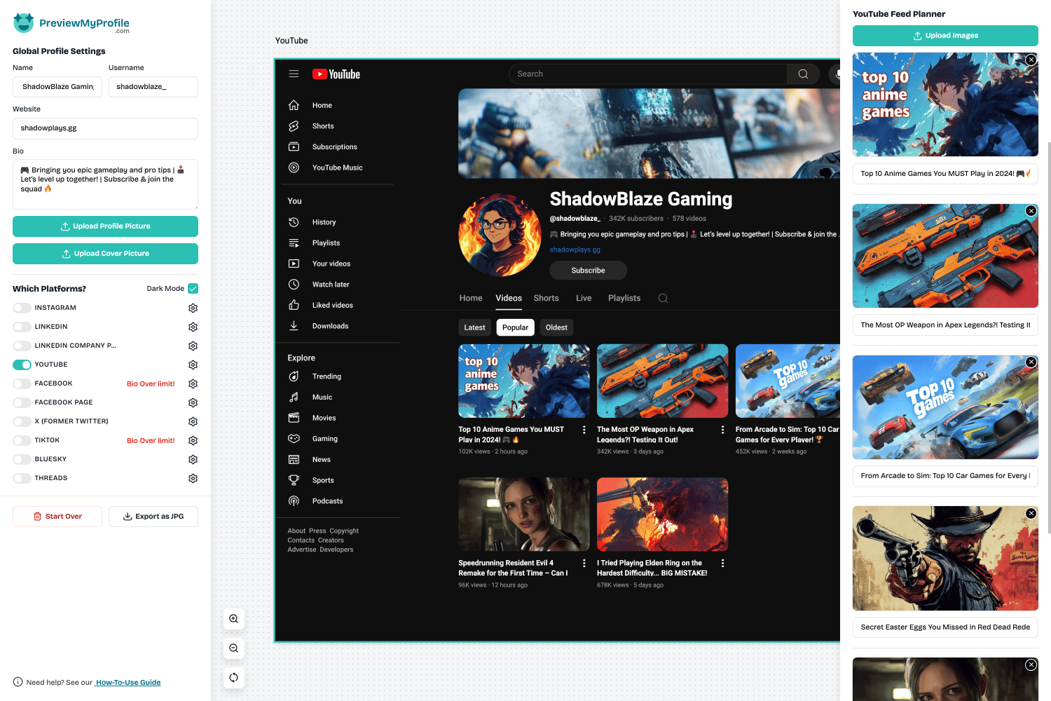 Youtube preview