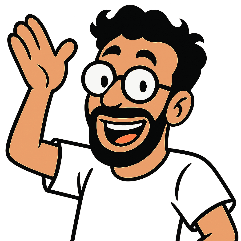 Portrait cartoon années 90 – Énergique