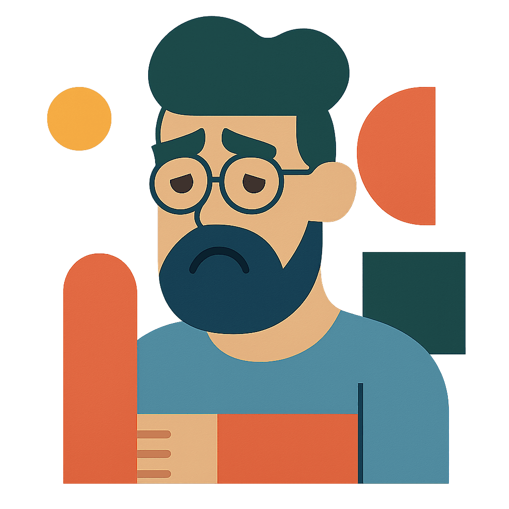 Portrait abstrait géométrique – Triste