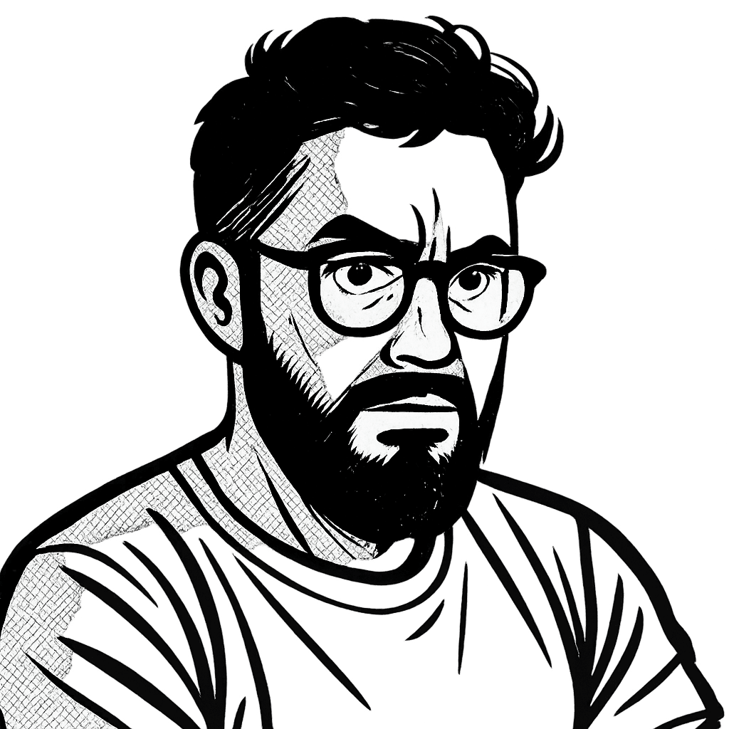 Portrait encre de BD – Concentré