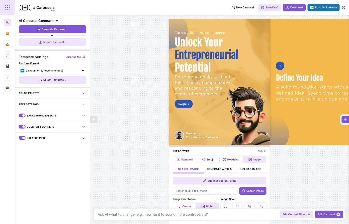 AI Carousel Generator